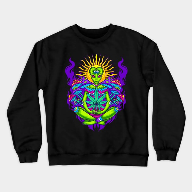 420 Outer Space Jam Crewneck Sweatshirt by machmigo